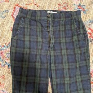 Hollister Checkered ankle pants blue and green size m
